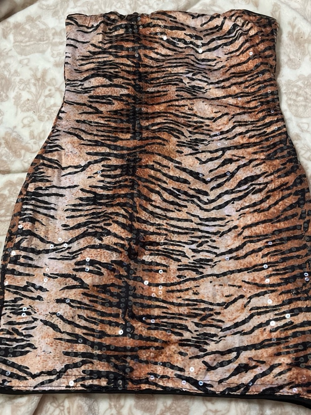 Sequin Tiger Print Mini dress